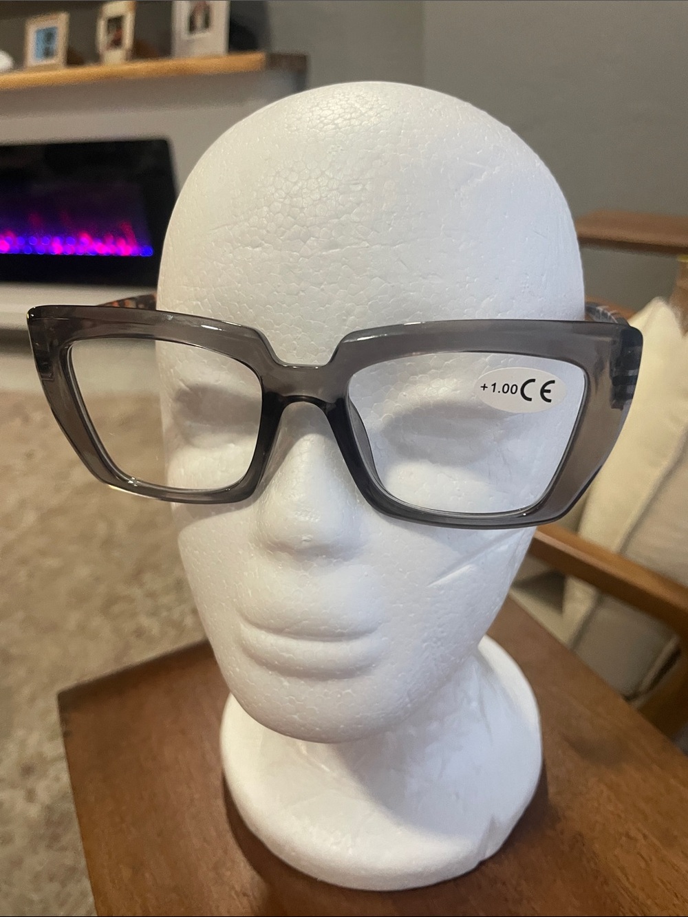 Gray Fashion Square Reading Glasses +1.00